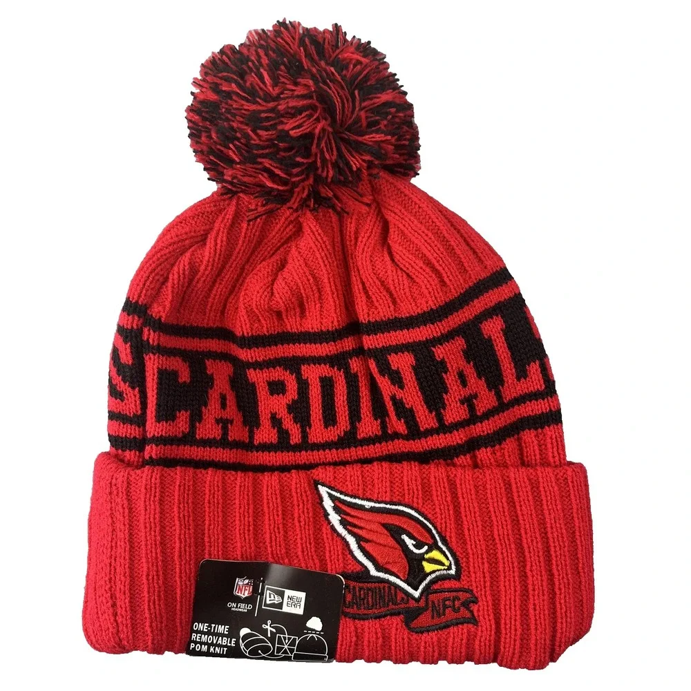 Arizona Cardinals New‎ Era Winter Hat Beanie Pom One Size Red NFL Football NEW